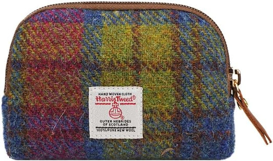 Harris Tweed Mini Travel Makeup Carrying Case Cosmetic Bag Portable Electronics Accessories Organizer Coin Purse (No.2163)