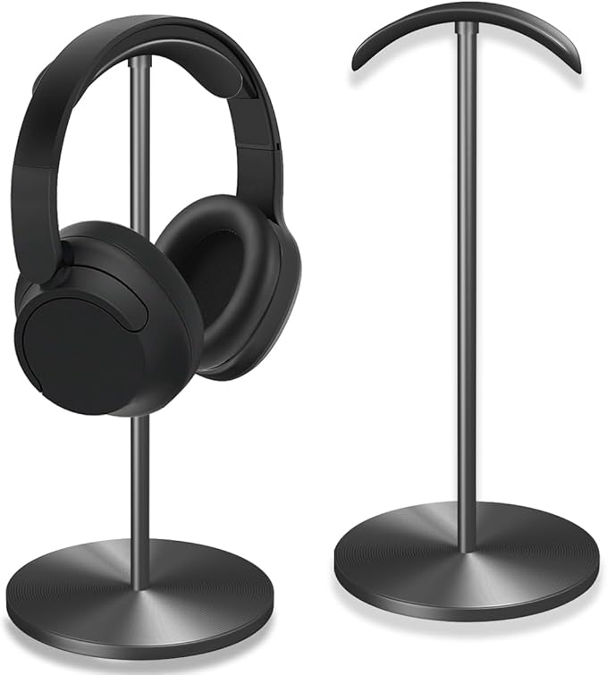 Headphone for Desk Hanger Holder Organizer Keeper Racks Storage Mount Gaming Headset Stand Premium Functional Craftmanship Headset Stand (Metallic Black)