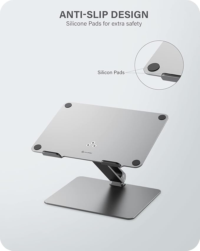 ALOGIC Elite Adjustable Laptop Stand, Ergonomic Riser Aluminium Design, Portable and Sturdy, Compatible with MacBook Pro, MacBook Air, Dell XPS, Chromebook and More.