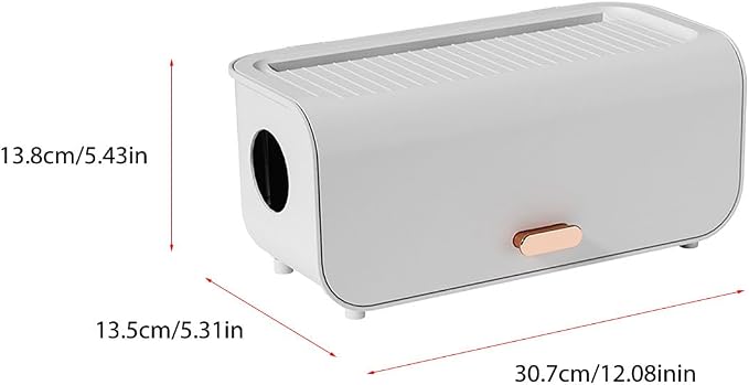 Cable Management Box, Cord Organizer Box Power Strip Box Router Storage Box Desk Cord Organizers Cord Hiding Box for Home (White)
