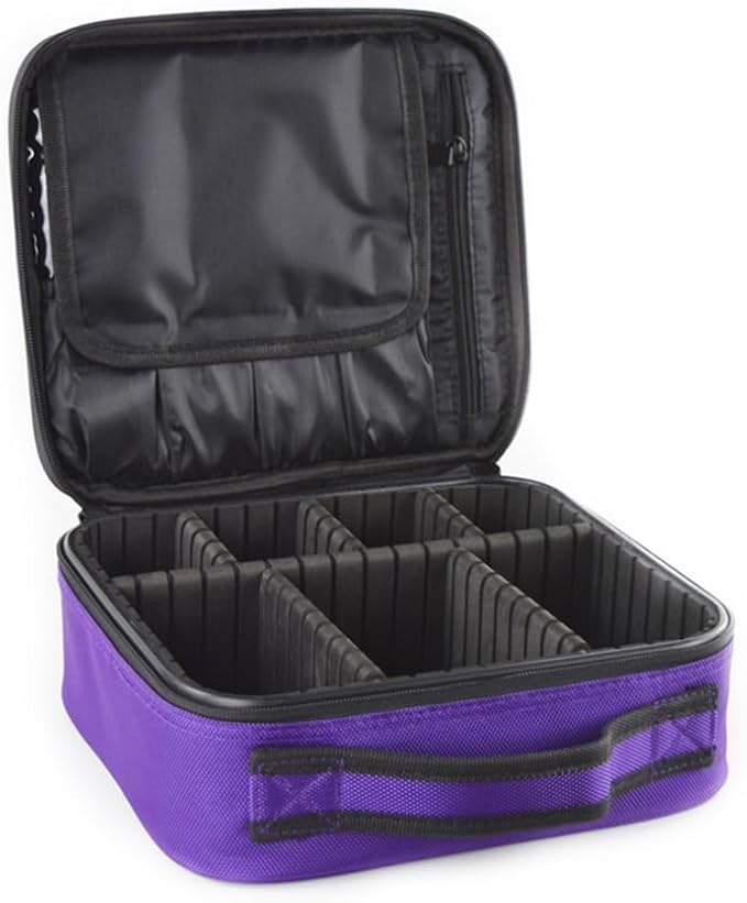 Semilyn Travel Makeup Bag for Women Makeup Organizer Train Case Cosmetic Makeup Storage Bag Organizer with Adjustable Dividers for Brush,Nail Tool,Toiletry,Jewelry Digital Accessories Purple