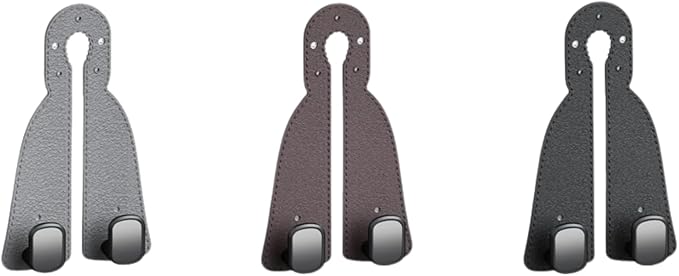 Headrest Hooks for Car, 2026 New Leather Headrest Hooks for Car, Multifunctional Double Hook Holder for Convenient Storage, Auto Hooks Organizer for Handbag Purse Coat Bags (3 Mix)