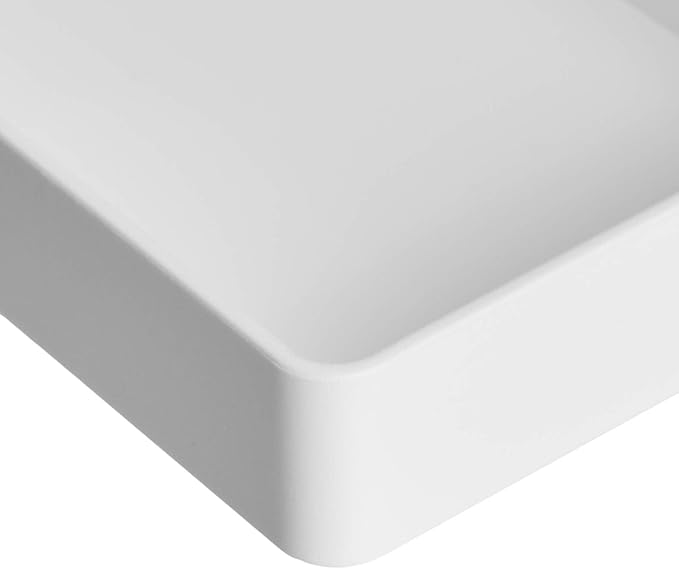 Amazon Basics Rectangular Plastic Desk Organizer, Half Accessory Tray for Office Supplies and Workspace Organization, 9.4" x 3.3" x 1", White