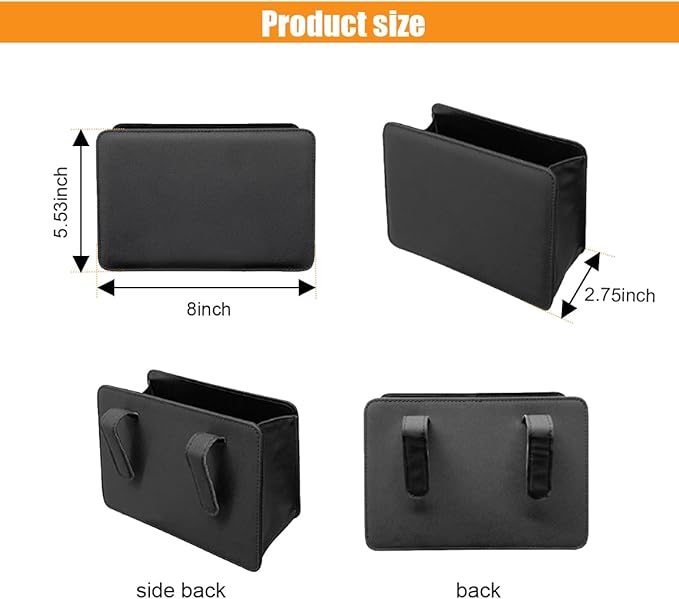 Car Trash Can, Auto Leather Trash Bin Garbage Organizer Holder with One Roll Trash Bag, Mini Foldable Dustbin Storage Bag Container, Multi-Function Trash Box for Car SUV (Black)