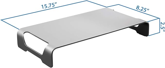 Mount-It! Aluminum 15.7" Monitor Stand for iMac - Wide Unibody Monitor Riser - Metal Monitor Stand Desktop Organizer with Keyboard Storage - Universal Desktop Monitor Riser for PC, iMac, MacBook, Laptop