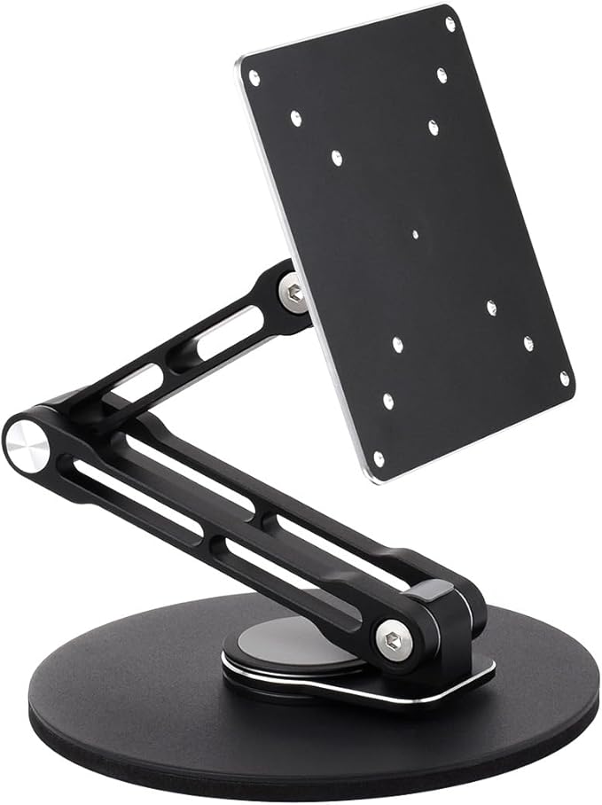 KLAYERS VESA Portable Monitor Stand, Adjustable Multi-Axis Stand for 19" & Smaller Displays, Weighted Base, Ergonomic & Foldable Design