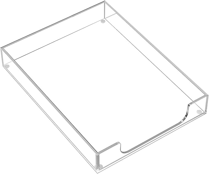 MaxGear Acrylic Letter Tray, Clear Desk Organizer for Papers, Documents, Magazines, Folders, Notebooks, and Stationery – Multi-Function File Tray and Desktop Organizer for Office, Home, and Workspace