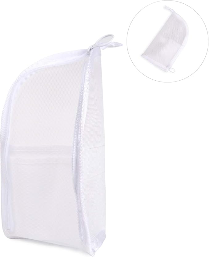 patu Standing Travel Toiletry Bag - Transparent Waterproof PVC Mesh Pouch with Triangle Design for Bathroom Essentials & Personal Care, 2 Packs, White