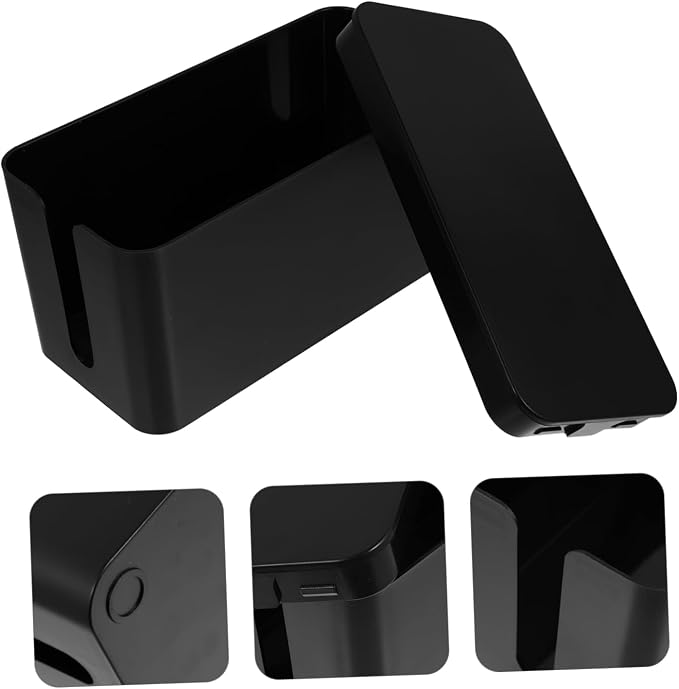 NUOBESTY 1pc Home Cable Organizer Box Opening Design Removable Cover and Smooth Corners for Cord Management Home Office and Hotel Settings