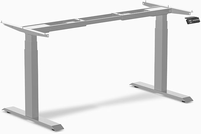 Desky Dual Motor Standing Desk Frame, Height Adjustable Electric Sit Stand Desk Base with Memory Presets, Heavy Duty Steel Frame for Home Office and Workstations ??White