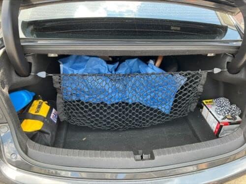 Rear Trunk Organizer Cargo Net for Acura TLX 2015–2025 – Envelope Style Cargo Net for Sedan–Premium Mesh Elastic Car Trunk Organizer Vehicle Carrier Storage–Compatible with Acura TLX
