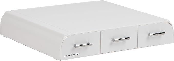 Mind Reader PC, Laptop, IMAC Monitor Stand and Desk Organizer, White