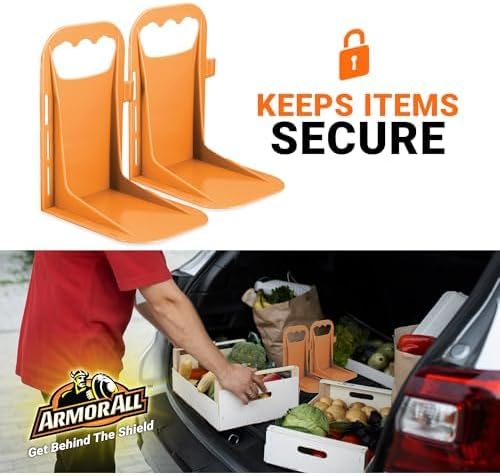 Armor All Trunk Cargo Blocks, Cargo Dividers, Trunk Dividers, Hook & Loop Trunk Organizer Blocks to Hold Cargo in Place, Cargo Containment System for Cars, Trucks, SUVs, Vans, 4 Pieces