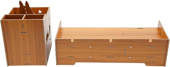 Desktop Monitor Stand, Computer Monitor Stand for Desk, Monitor Riser with Drawer, Desk Monitor Stand Underneath Storage for Office (Cherry Wood Color)
