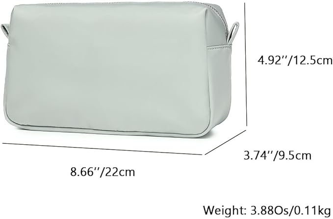 Organizer Bag Lightweight Cosmetic Bag with Ring Clasp Perfect Travel Makeup Bag for Women nylon Stand Up Design (Grey/Nylon)