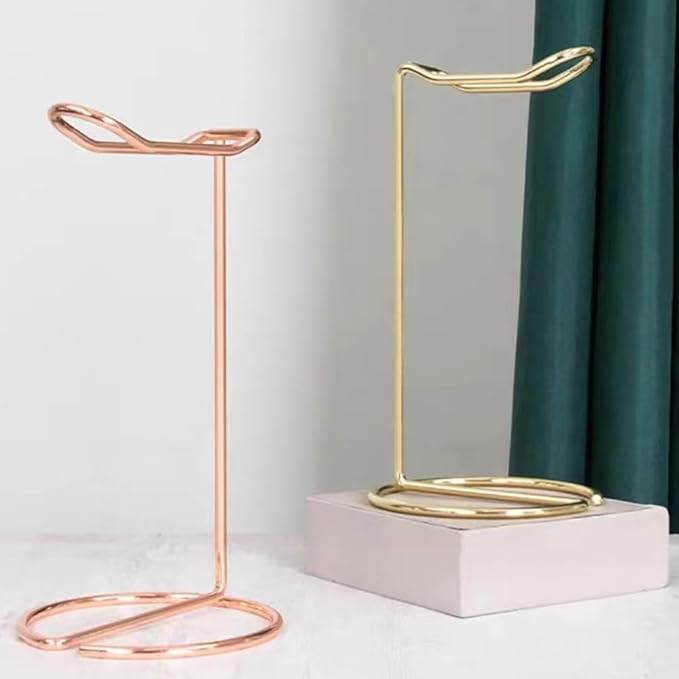 lasenersm 1 Piece Headphone Stand Metal Headphone Holder Headphone Holder Stand Headphone Showing Display Hanger Earphone Hanger Headset Hanger Headphone Shelf Hanger, Rose Gold