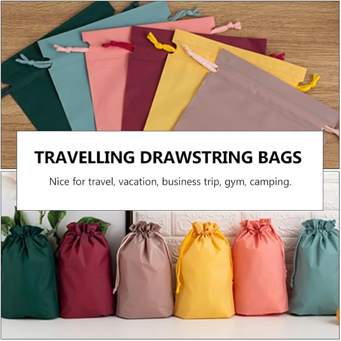 Waterproof Travel Shoe Bags Set of 6 Drawstring Storage Pouches for Shoes Clothes T-Shirts and Accessories 11.61 X 8.07 X 0.11 in Travel Organizer for Luggage Gym Camping Vacation