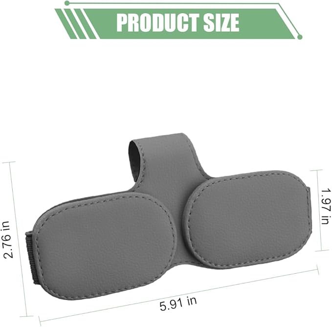 Sunglasses Holders for Car Visor, Magnetic Leather Vehicle Glasses Hanger with 2 Clips, Auto Interior Eyeglass Mount Organizer Accessories, Universal Fit (Gray)