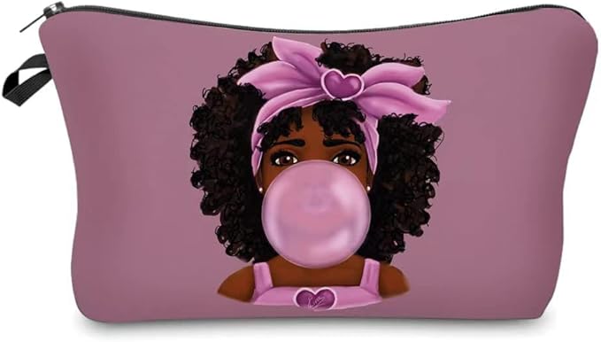 African American Makeup Bag for Purse Afro Black Cosmetic Bags for Women Inspirational Gift Small Funny Cosmetics Pouch Travel Bag Cases for Toiletries Accessories Organizer