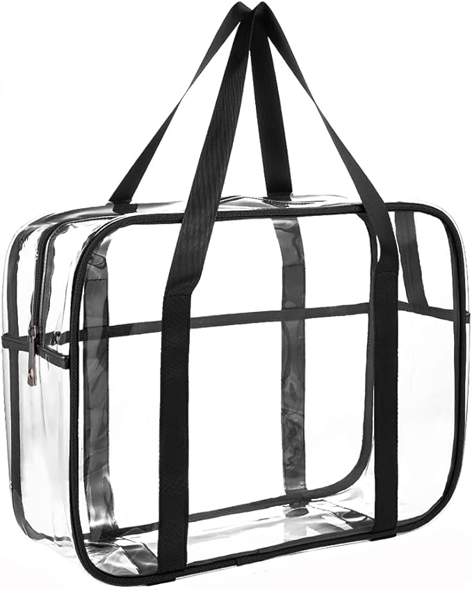 ONEGenug Clear Toiletry Bag Thick Transparent Cosmetic Bag Waterproof Makeup Artist Large Bag Diaper Case Luggage Organizer Storage Easy Clean Large