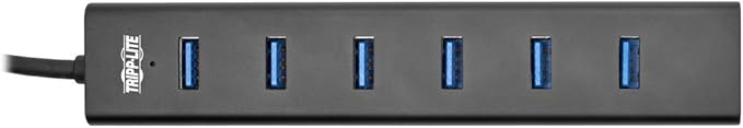 TRIPP LITE 7-Port Portable USB 3.0 SuperSpeed Mini Hub/Splitter Portable Aluminum 5 Gbps Data Transfer, Black (U360-007-AL)