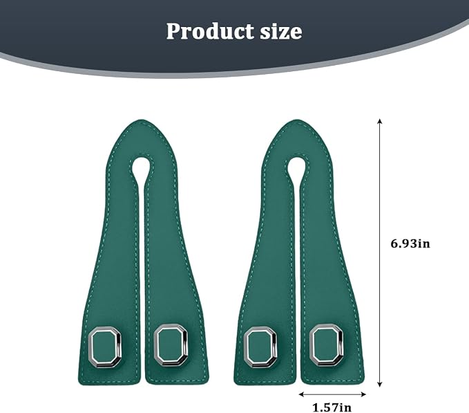 2PCS Car Headrest Hooks, Nappa Leather Metal Vehicle Double Seat Back Storage Hook for Purse Bag Coat, Multifunctional Automotive Interior Hanging Hanger, Universal Fit (Green)