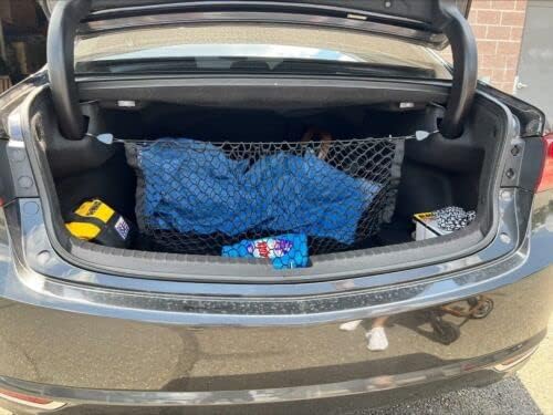Rear Trunk Organizer Cargo Net for Acura TLX 2015–2025 – Envelope Style Cargo Net for Sedan–Premium Mesh Elastic Car Trunk Organizer Vehicle Carrier Storage–Compatible with Acura TLX