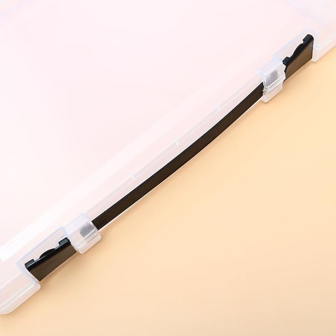 SECFOU Storage Box File Case with Black Buckle, Stackable Pp Document Storage Holder for Office and Bedroom, Easy to Use and Carry Paper Filling Organizer