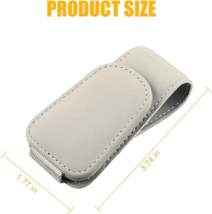 AICEL Sunglasses Holders for Car Sun Visor, Leather Eyeglasses Hanger Mounter, Magnetic Glasses Holder and Ticket Card Clip, Auto Interior Accessories Universal for SUV Pickup Truck