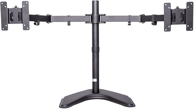 Dual LCD Free Standing Monitor Mount for Up to 24" Displays (LCD-6460B-ECO), Black