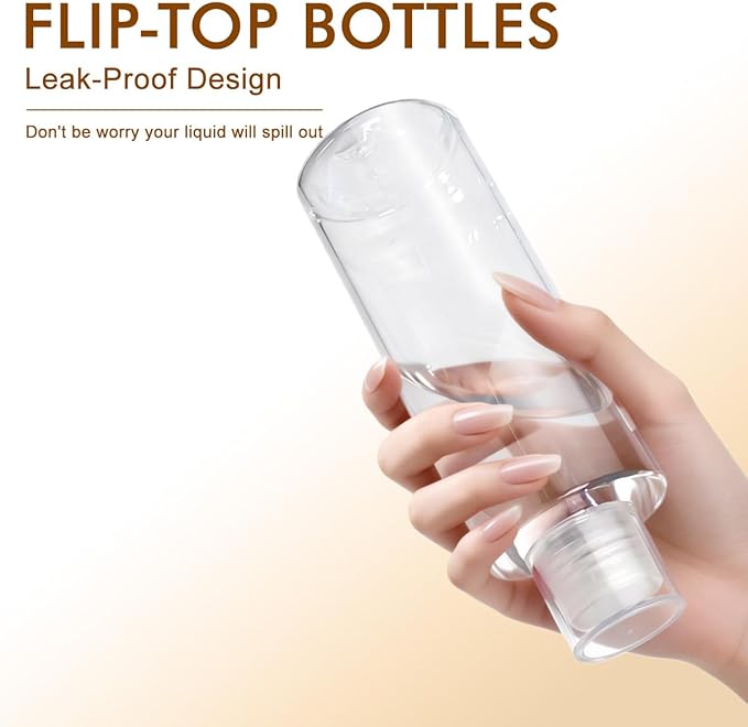 5 oz Clear Plastic Empty Bottles Travel Bottle Container with Flip Cap Sample Tube Jars for Cosmetic Bath Shower Gel Lotion Liquid Shampoo - Set of 4