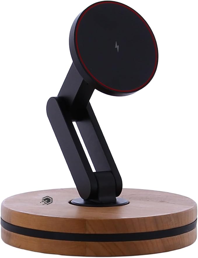 ClikDock Cell Phone Magnetic Wireless Charger Stand, 360° Spin, Aluminum Construction, Compatible with MagSafe Phones for iPhone & Andriod (Bespoke V1)