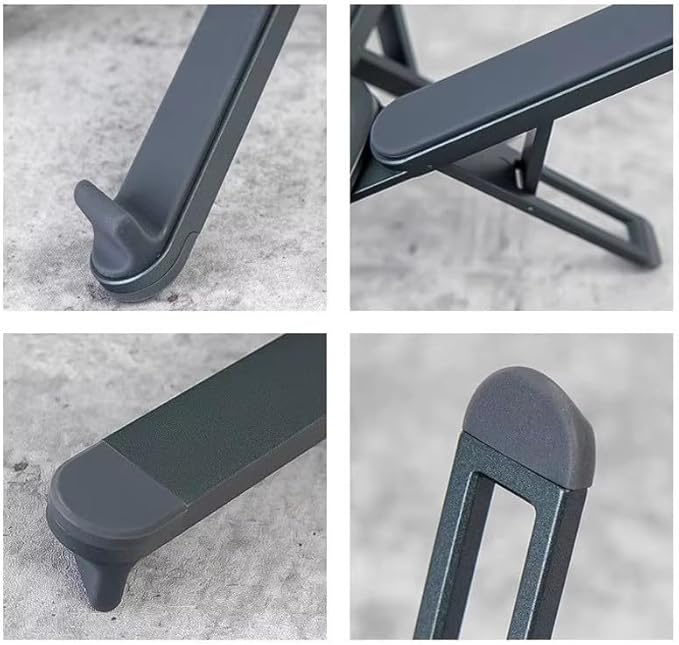 Foldable & Portable Laptop Stand for Desk, Light Weight Alloy Silicon, Ergonomic Aluminum Riser with 7 Adjustable Heights, Compatible with Laptop 10-16' and Tablet
