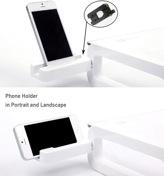 UBOARD Basic - Tempered Glass Monitor Stand Shelf Multiboard for Your PC, iMac and iPhone (Black)