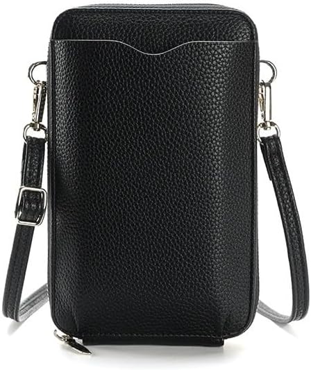 DOB SECHS Leather Passport Wallet Crossbody Phone Bag, RFID Blocking Passport Holder Credit Cards Case for Women