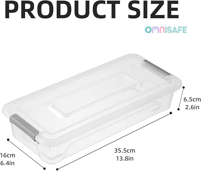 Plastic Storage Bin with Lid, Stackable Design, Clip Box for Crafts, Supplies and Office Items Container (8 Pack 4 Quart)