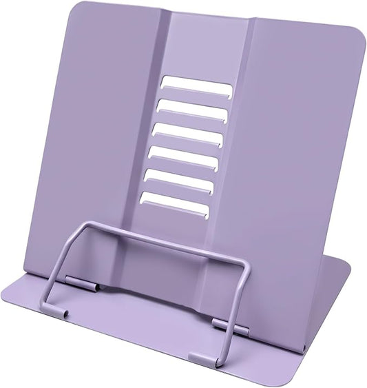Book Stand, Book Holder, Book Stand for Reading – for Desk & Music | 6 adjustable angles, sturdy metal anti-slip, foldable & compact, holds cookbooks & tablets, great for students