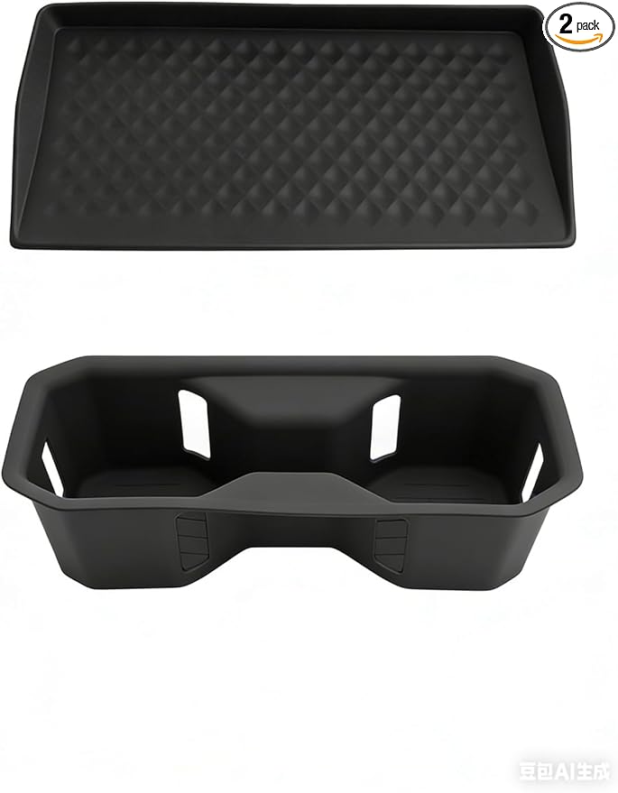 CDEFG 2Pcs for 2025 2026 Mitsubishi Outlander Center Console Organizer for 2025 2026 Mitsubishi Outlander Accessories Wireless Charging Cover & Cup Holder (for Gas Version Only)