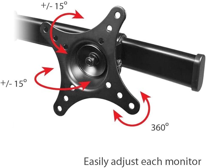 SIIG Accessory CE-MT1712-S2 Side-by-Side Dual Monitor Desk Stand 13inch to 27inch Retail,Black