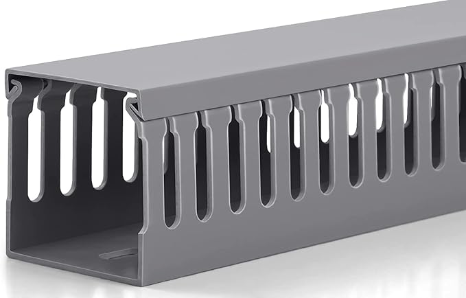 ZhiYo 3x3in Cable Raceway, 6.6FT(2xL3.3FT) Large Wire Tray, Cord Hider for Network Cable Management, Wire Covers for Cords Computer Under Desk, Cord Cover Wall Cable Hider Cable Cover, Gray