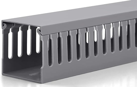 ZhiYo 3x3in Cable Raceway, 6.6FT(2xL3.3FT) Large Wire Tray, Cord Hider for Network Cable Management, Wire Covers for Cords Computer Under Desk, Cord Cover Wall Cable Hider Cable Cover, Gray