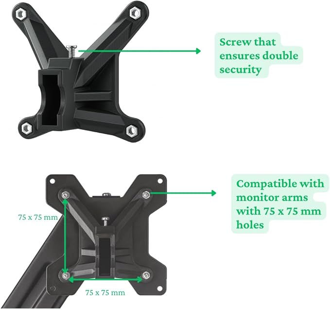 VESA Mount Adapter for HP M Series & 5 Series Monitors (M22f, M24f, M24fd, M24fw, M27f, M27fe, M27fd, M27fq, M27fw, 524sa, 524sf, 524sw, 527sa, 527sf, 527sw) ??Monitor Mount Adapter for Non-VESA HP Monitors ??VESA 75x75 Compatible