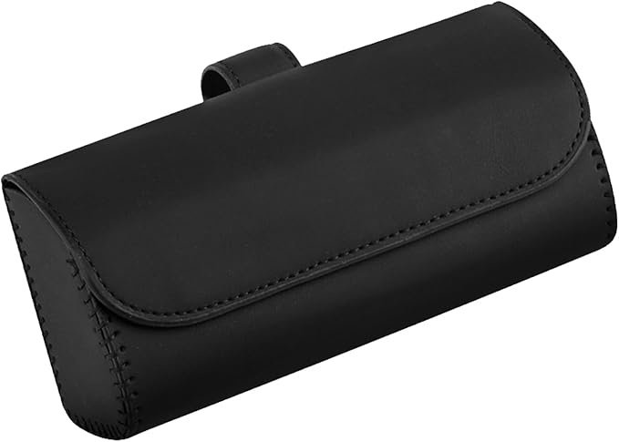 Sunglasses Holder for Car Sun Visor, Leather Auto Eyeglasses Organizer Box with Hidden Magnetic Closure, Vehicle Glasses Case Clip Holder, Car Accessories for Women Men (Black)