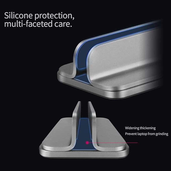 DrewChan Aluminum Vertical Stand with Adjustable Width Base, Fits All MacBook, Surface, Chromebook and Gaming Laptops (up to 17.3")