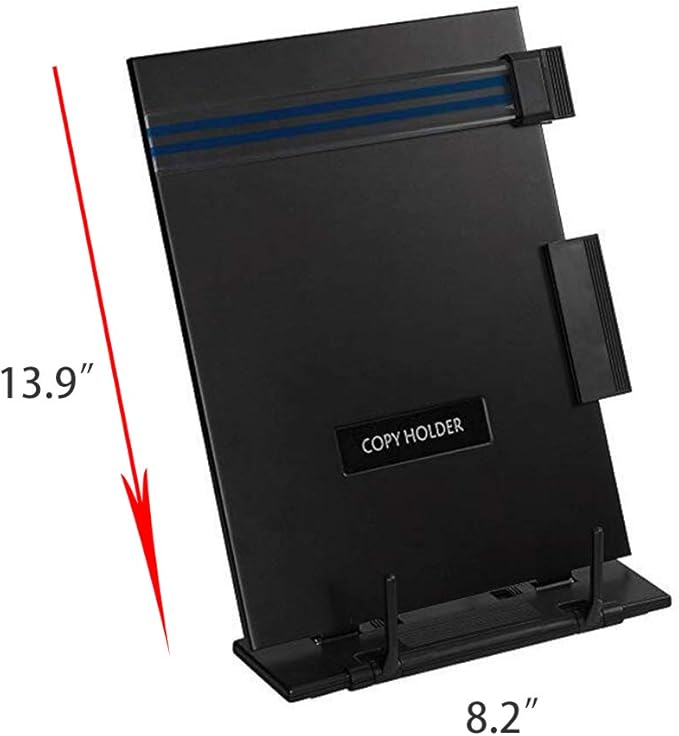 Metal Desktop Document Holder Cookbook Documents Stand and Textbook Holder for Typing Reading with 7 Adjustable Positions