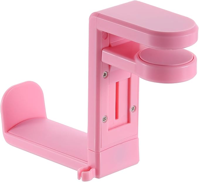 HARFINGTON Headphone Stand Holder 360 Degree Adjustable Clamp Desk Hook Clamp 0.39"-1.65" Clamping Range PC Gaming Headset Stand for Headphone Earphone, Pink