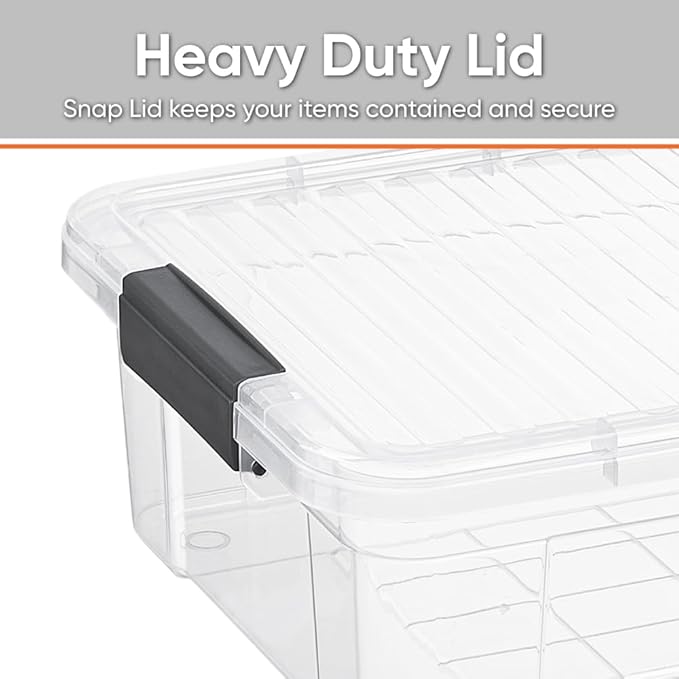 Superio Storage Bins with Lids, Clear Plastic Containers for Organizing, Stackable Totes, BPA Free, Odor Free, Organizer Boxes for Home, and Dorm (3 Pack, 22.75 Qt)
