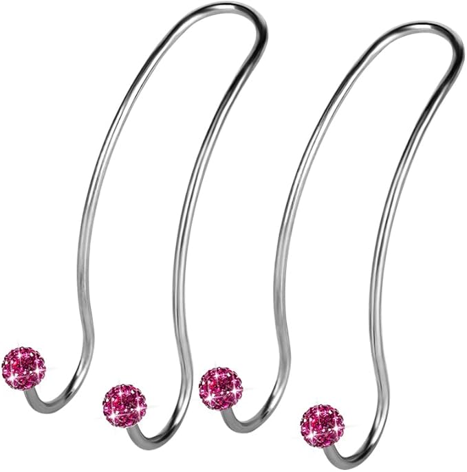 SAVORI Auto Hooks Bling Car Hangers Organizer Seat Headrest Hooks Strong and Durable Backseat Hanger Storage Universal for SUV Truck Vehicle 2 Pack (Fuchsia)