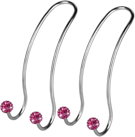SAVORI Auto Hooks Bling Car Hangers Organizer Seat Headrest Hooks Strong and Durable Backseat Hanger Storage Universal for SUV Truck Vehicle 2 Pack (Fuchsia)
