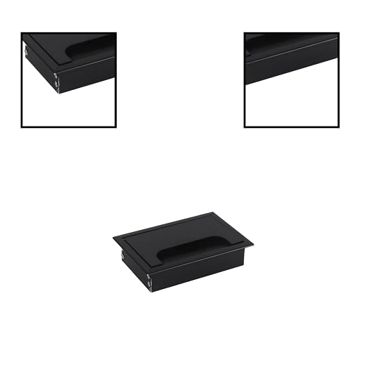 Desktop Cable Management Cover for Desk Organization - Aluminum Alloy Cable Box with Brush Seal (Black, 8.0x12.0x2.8 cm)